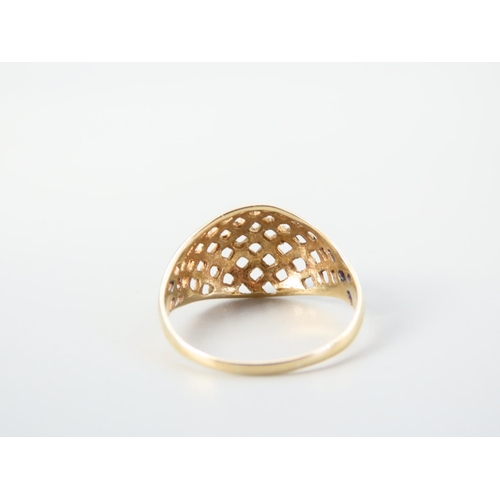 346 - 9 Carat Yellow Gold Bombe Motif Ladies Ring Size Q