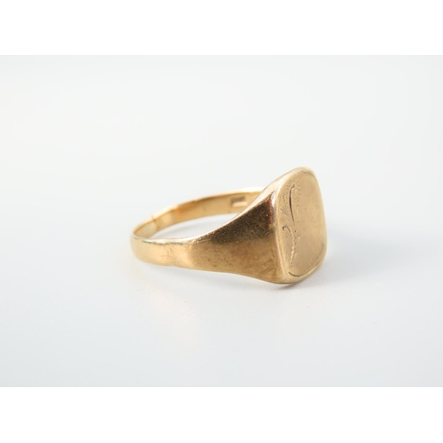 348 - 9 Carat Yellow Gold Gentleman's Signet Ring Size U