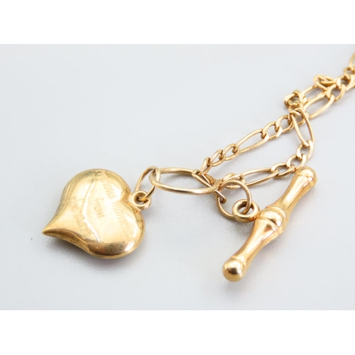 363 - 9 Carat Yellow Gold Motif Clasp T Bar Ladies Bracelet