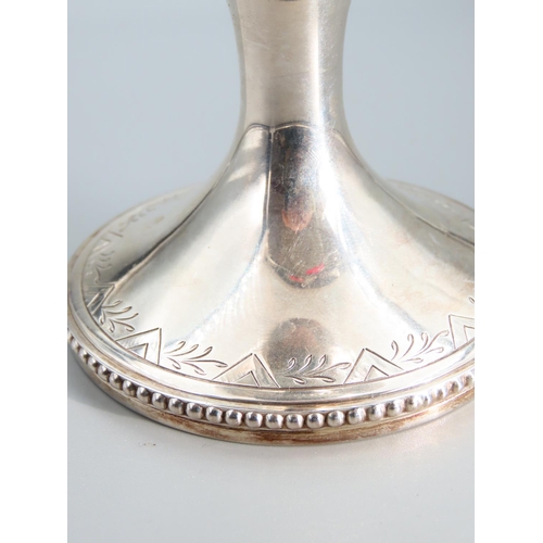 401 - Silver Chalice Pedestal Form Gilt Lined Interior 13cm High