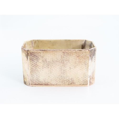 402 - Silver Napkin Ring Rectangular Canted Form contained within Original Leather Lined Presentation Box