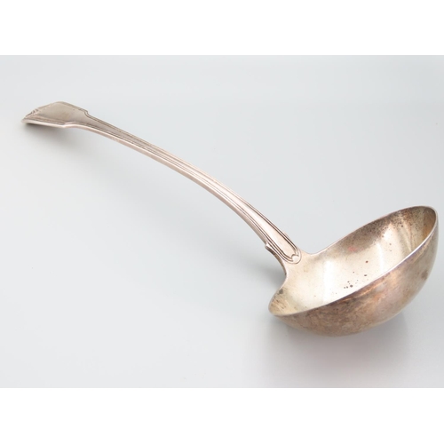 403 - Silver Ladle Acanthus Leaf Decoration to Finger Rest 30cm Long