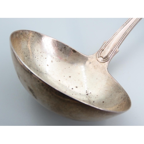 403 - Silver Ladle Acanthus Leaf Decoration to Finger Rest 30cm Long