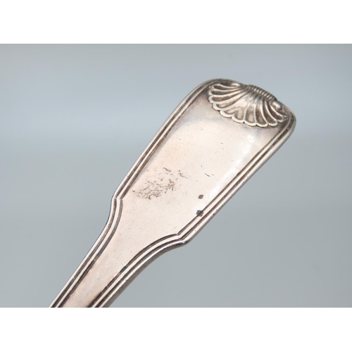 403 - Silver Ladle Acanthus Leaf Decoration to Finger Rest 30cm Long