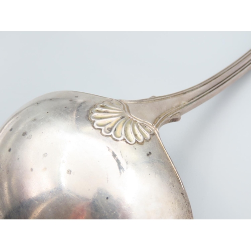 403 - Silver Ladle Acanthus Leaf Decoration to Finger Rest 30cm Long