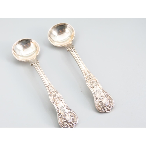 406 - Pair of Silver Condiment Spoons Each 10cm Long