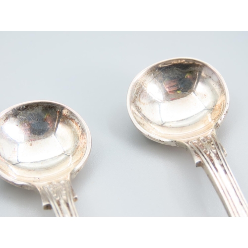 406 - Pair of Silver Condiment Spoons Each 10cm Long