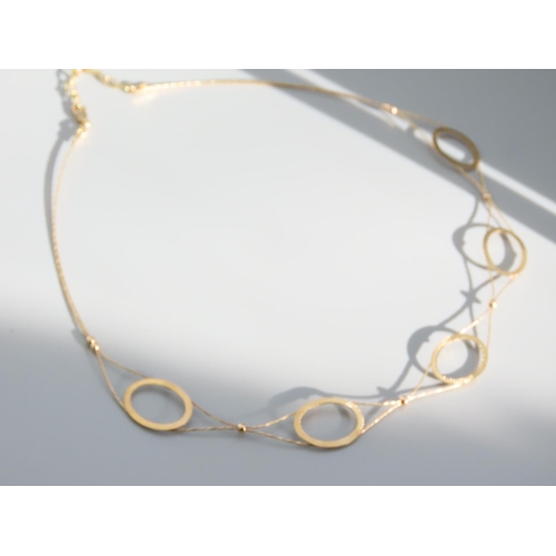 413 - 9 Carat Yellow Gold Torc Necklace 48cm Long with Safety Chain Clasp