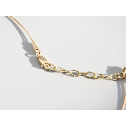 413 - 9 Carat Yellow Gold Torc Necklace 48cm Long with Safety Chain Clasp