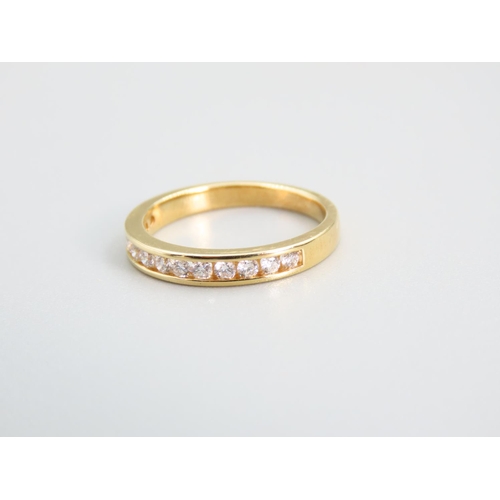 430 - Diamond Half Eternity Ring Mounted on 18 Carat Yellow Gold Band Ring Size M