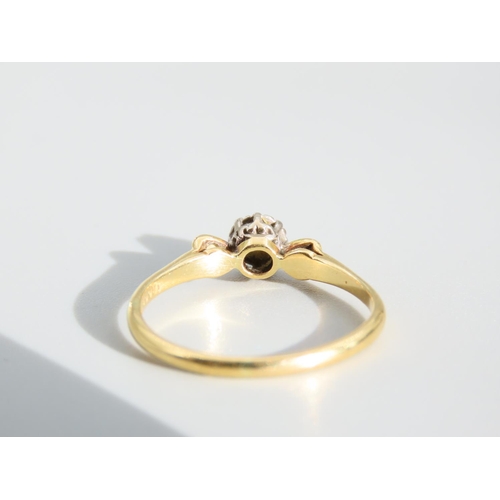 445 - 18 Carat Yellow Gold Diamond Set Ladies Ring Size K