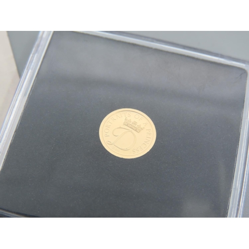 451 - 11 Carat Yellow Gold Commemorative Princess Diana Coin Proof Dated 2015 Encapsulated Mint Condition ... 