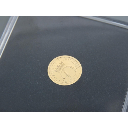 451 - 11 Carat Yellow Gold Commemorative Princess Diana Coin Proof Dated 2015 Encapsulated Mint Condition ... 