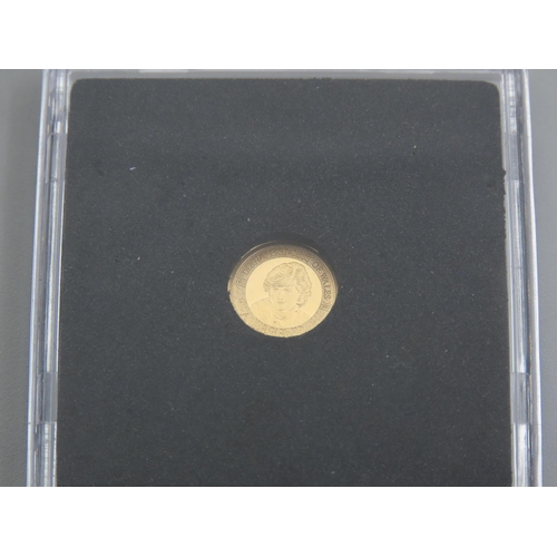 452 - 11 Carat Yellow Gold Commemorative Princess Diana Coin Proof Dated 2015 Encapsulated Mint Condition ... 