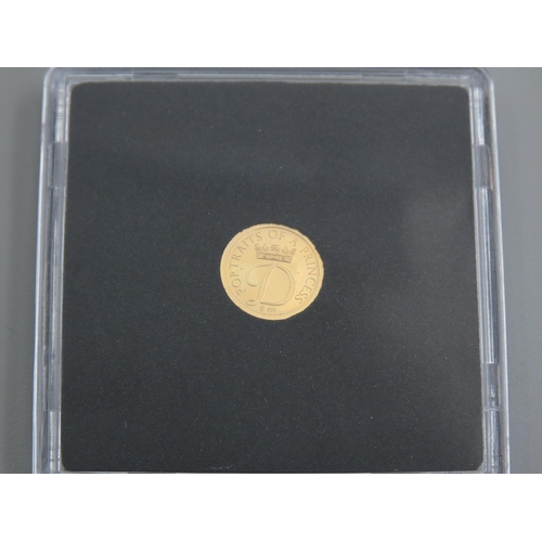 453 - 11 Carat Yellow Gold Commemorative Princess Diana Coin Proof Dated 2015 Encapsulated Mint Condition ... 