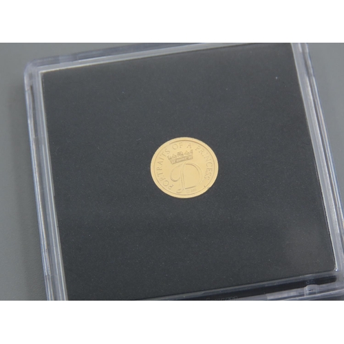 454 - 11 Carat Yellow Gold Commemorative Princess Diana Coin Proof Dated 2015 Encapsulated Mint Condition ... 