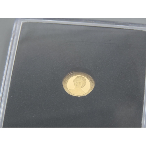 455 - 11 Carat Yellow Gold Commemorative Princess Diana Coin Proof Dated 2015 Encapsulated Mint Condition ... 