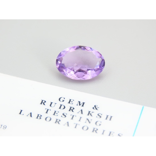 456 - 4.65 Carat Amethyst of Light Purple Hue Oval Mix Cut Certificate Present