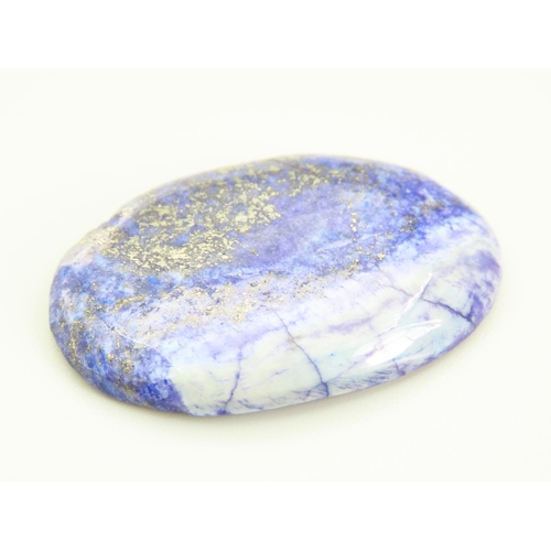 457 - Oval Cut Cabochon Polish Lapis Lazuli Gemstone 86.75 Carat Certificate Present