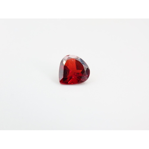 459 - Red Pear Cut Garnet 3.04 Carat Certificate Present