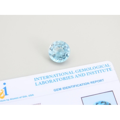 460 - Natural Blue Topaz Gemstone 10.04 Carat Round Brilliant Cut