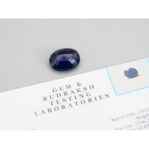 462 - Sapphire Dark Blue Oval Mixed Cut 7.29 Carat Certificate Present