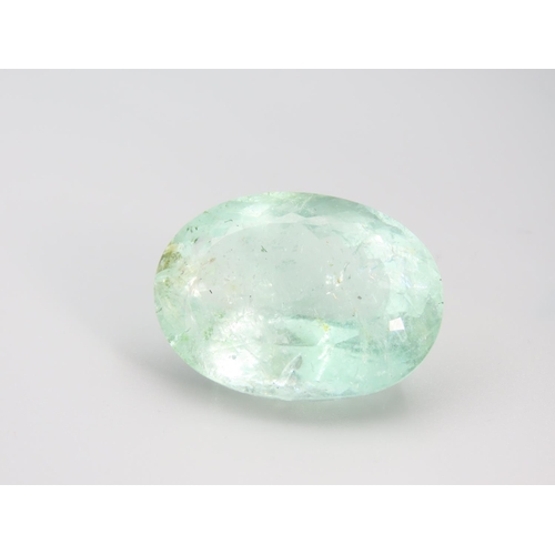 464 - Aquamarine Oval Mixed Cut Gemstone 160 Carats Various Feathered Inclusions Certificate Present