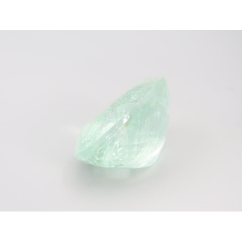 464 - Aquamarine Oval Mixed Cut Gemstone 160 Carats Various Feathered Inclusions Certificate Present