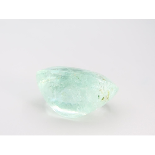 464 - Aquamarine Oval Mixed Cut Gemstone 160 Carats Various Feathered Inclusions Certificate Present