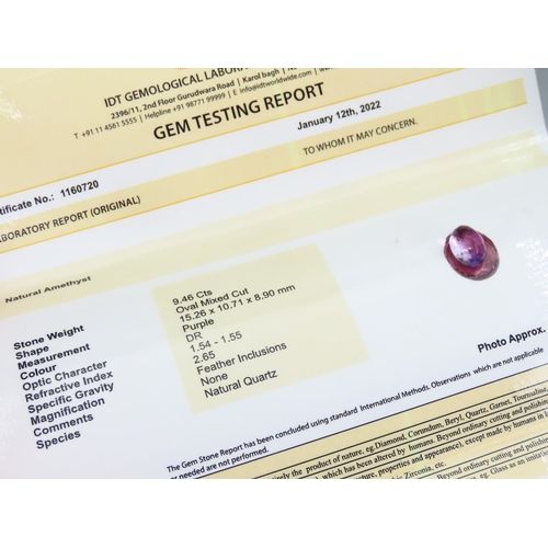 466 - Amethyst Mixed Cut Gemstone 20.17 Carat Certificate Present