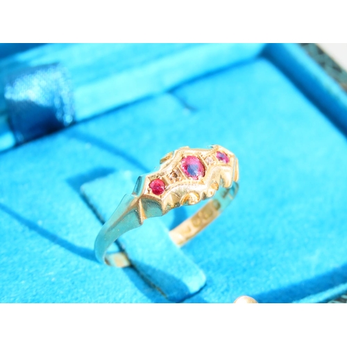 475 - Ruby and Diamond Ladies Ring Mounted on 18 Carat Yellow Gold Band Ring Size R