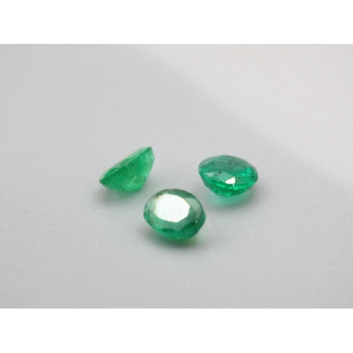 482 - Three Oval Cut Emeralds Incapsulated Contained within Case One Approximately 1.4 Carat One Approxima... 