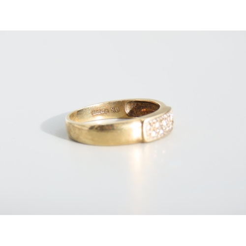 484 - Ten Stone Diamond Set Ladies Panel Form Ring Mounted on 9 Carat Yellow Gold Band Ring Size P and a H... 