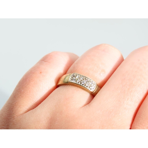 484 - Ten Stone Diamond Set Ladies Panel Form Ring Mounted on 9 Carat Yellow Gold Band Ring Size P and a H... 