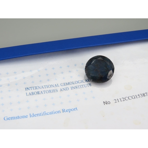 491 - Round Brilliant Cut Natural Blue Sapphire 27.14 Carat Certificate Present Heat Treated etc