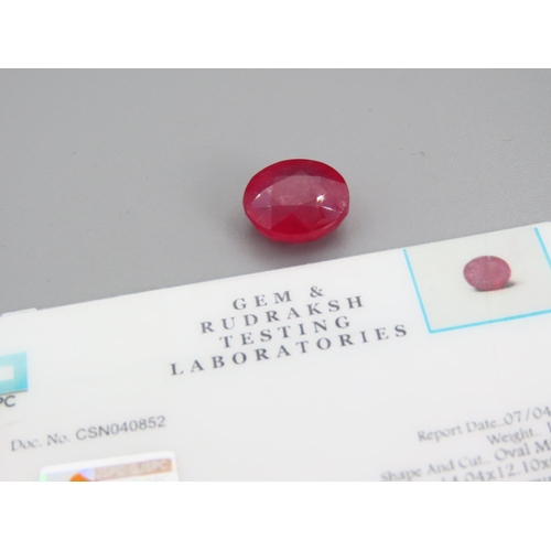 492 - Oval Mixed Cut Ruby 11.81 Carat Heat Treated Filled