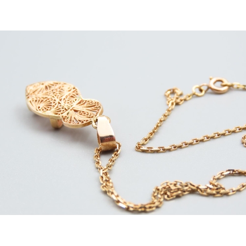 5 - 18 Carat Yellow Gold Pendant Necklace Set on 18 Carat Yellow Gold Chain Pendant 4cm High Necklace 50... 