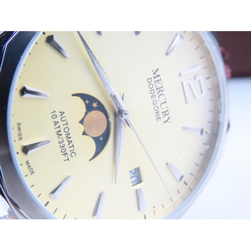 60 - Mercury Gentleman's Moonphase Automatic Movement Wristwatch Date Aperture as New Unworn Original Pac... 