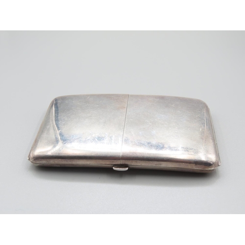 65 - Antique Silver Fold Out Cigarette Box 14cm Wide x 8cm High