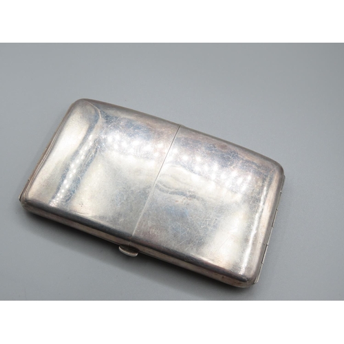 65 - Antique Silver Fold Out Cigarette Box 14cm Wide x 8cm High