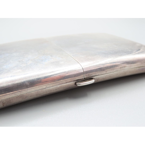 65 - Antique Silver Fold Out Cigarette Box 14cm Wide x 8cm High