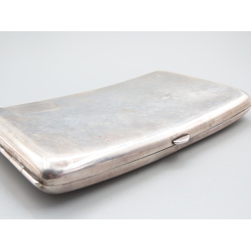 65 - Antique Silver Fold Out Cigarette Box 14cm Wide x 8cm High