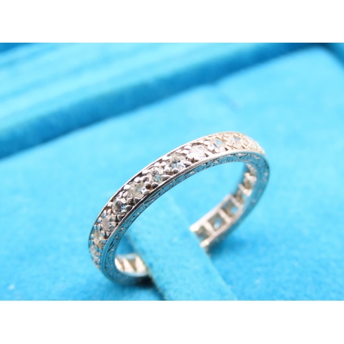 73 - 18 Carat White Gold Diamond Set Ladies Full Eternity Ring Size L