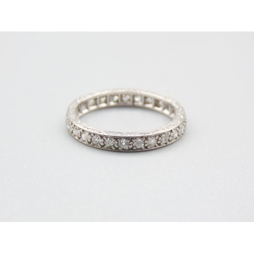 73 - 18 Carat White Gold Diamond Set Ladies Full Eternity Ring Size L