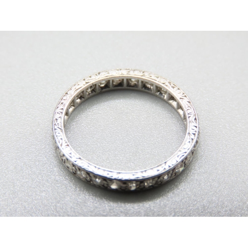 73 - 18 Carat White Gold Diamond Set Ladies Full Eternity Ring Size L