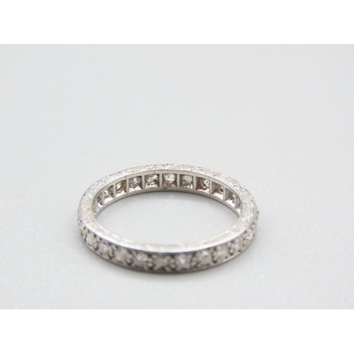 73 - 18 Carat White Gold Diamond Set Ladies Full Eternity Ring Size L