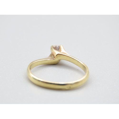 77 - Diamond Solitaire Ring Mounted on 18 Carat Yellow Gold Band Ring Size M and A Half