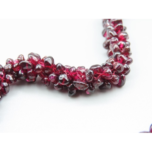 79 - Garnet Set Ladies Necklace of Naturalistic Form 60cm Long Good Colour Throughout