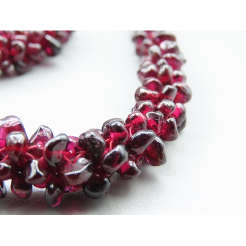 79 - Garnet Set Ladies Necklace of Naturalistic Form 60cm Long Good Colour Throughout