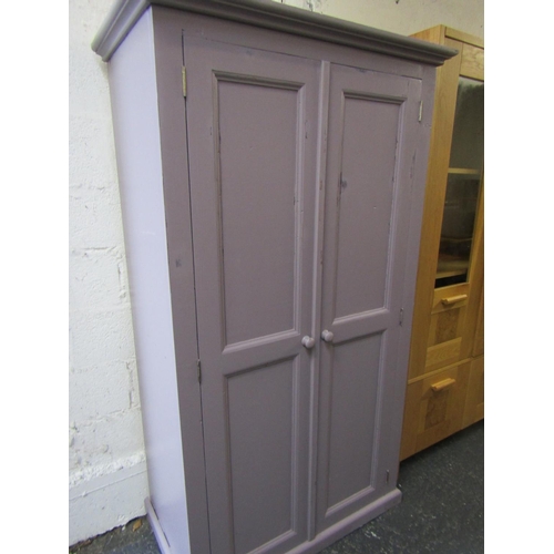 1 - Pine Two Door Wardrobe Turned Handles Panelled Doors Approximately 40 Inches Wide x 6ft 6 Inches Hig... 